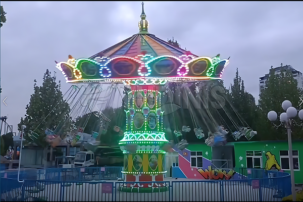 amusement park swing carousel ride -